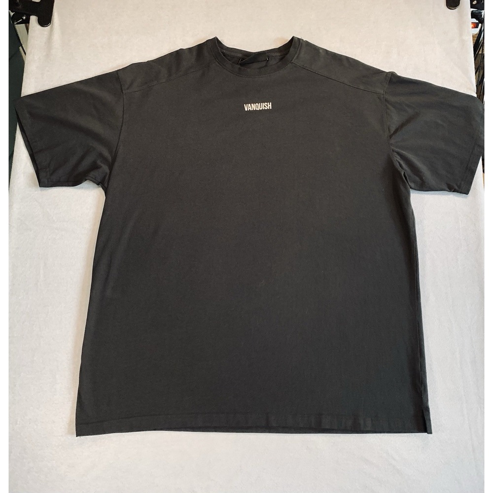 Vanquish Fitness Mens Black Short Sleeve Athletic T-Shirt Size L VQ Fit Training